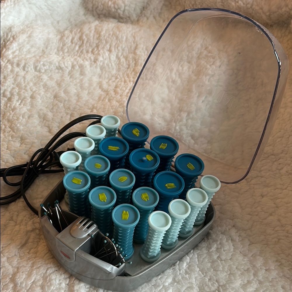 Conair Hair Rollers Set - Teal and Silver